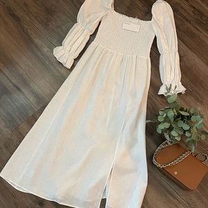 NWT Reformation Gitane Linen Dress (White)